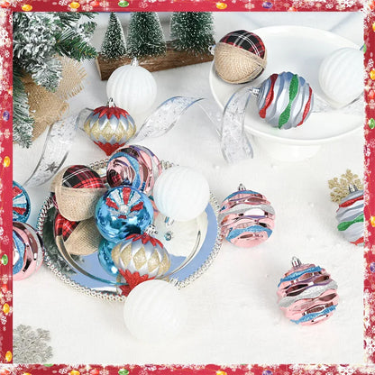 Enfeites de bolas de Natal de 8,5 cm – 16 peças de bolas de plástico para árvore de Natal