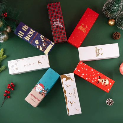 Caixa para Presentes e Doces Feliz Natal, de Papel Duplex e Tampa Visor Acetato