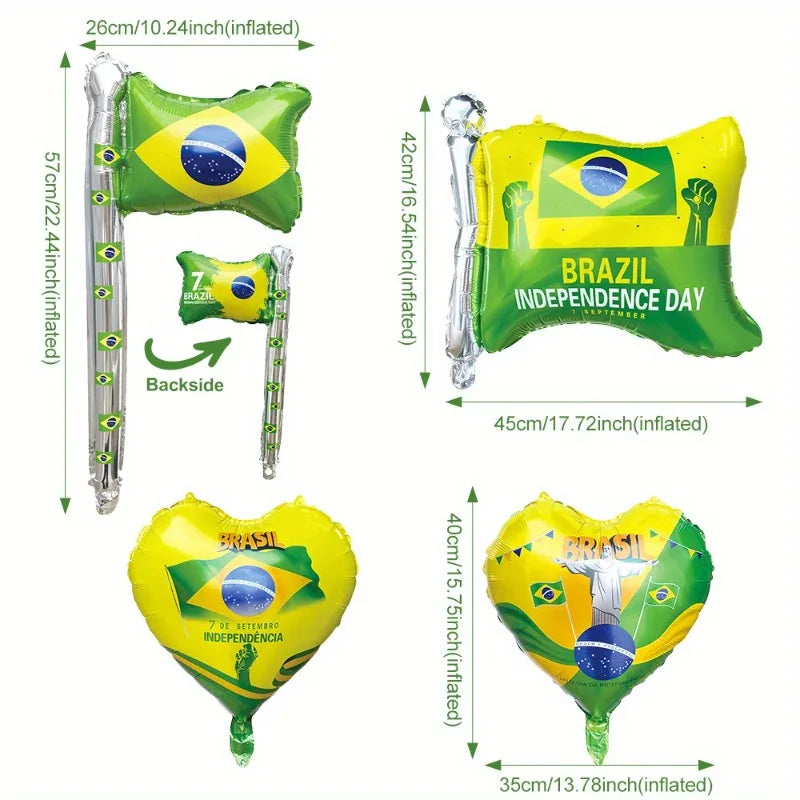 Balões de Copa do Mundo 8 peças Balões Amarelo Verde Brasil Para Festa Copa do Mundo