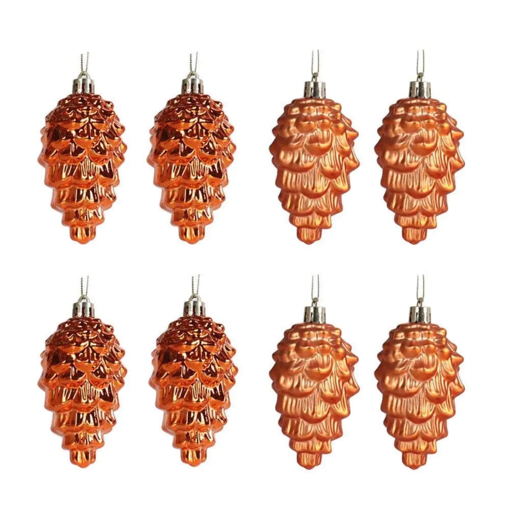 Decoração de Natal Lindo 8 Peças Pingentes de Pinha com Cordão Brilhante cor Brilhante