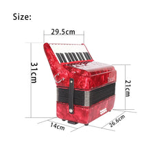 Carregar imagem no visualizador da galeria, Acordeões Duráveis 8 Baixos 22 Teclas Acordeões de Celulóide para Iniciantes (Verde)
