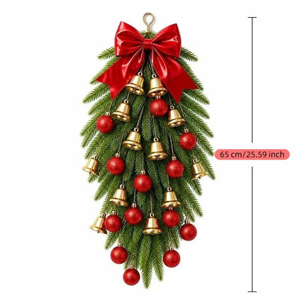 Guirlanda e Festão de Natal em Formato de Gota (Enfeite Suspenso de Pinheiro Artificial) no Topo, Bolas Brilhantes