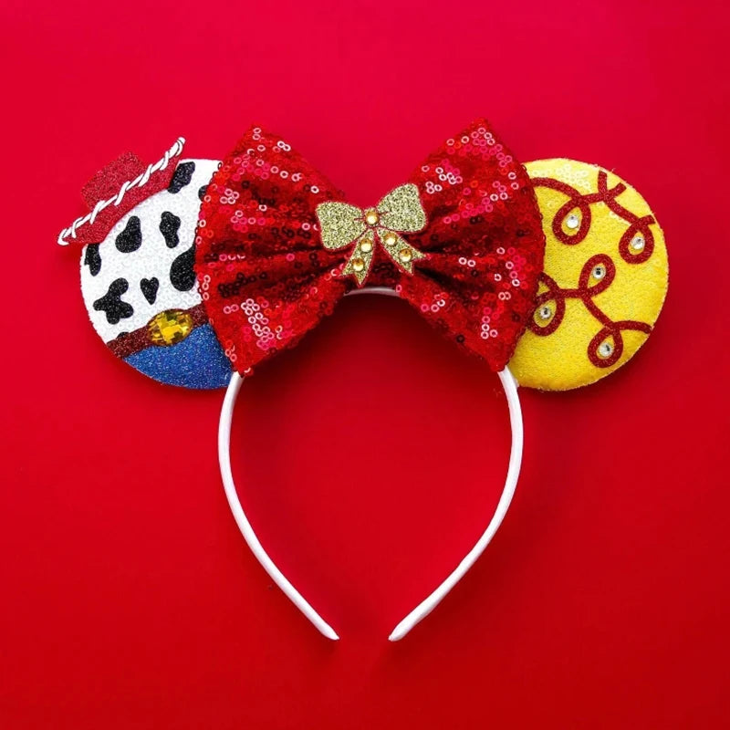 Tiaras Acessórios Disney orelha de rato com laço brilhante, Lantejoula de dupla celebração