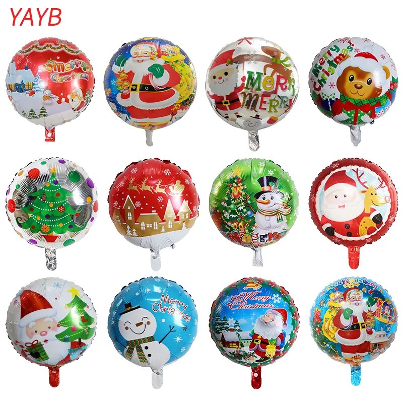 1 Mini Balão Metalizado Papai Noel Enfeites Natalinos Feliz Natal Centro Mesa 32cm