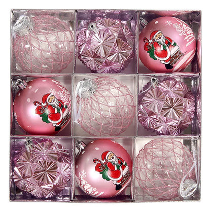 Bola de Natal 9 Peças Enfeites de Natal 3" Enfeites de Bola Natal Inquebrável Transparente
