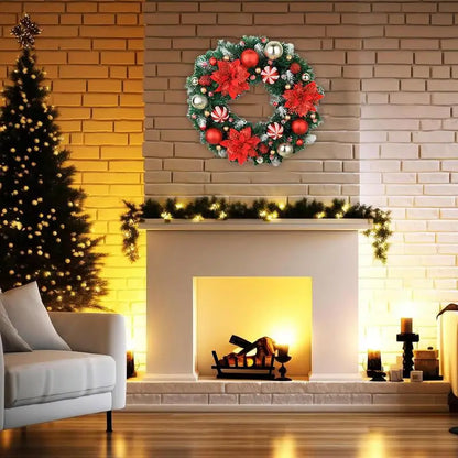 Guirlanda de Natal grande, Guirlanda de Natal ao ar livre - Guirlanda de Natal iluminada