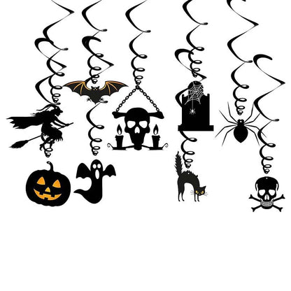 Montar Kit Decoração Festa Halloween: Painel Mesa + 4 Balões Metalizados +5 Bexigas