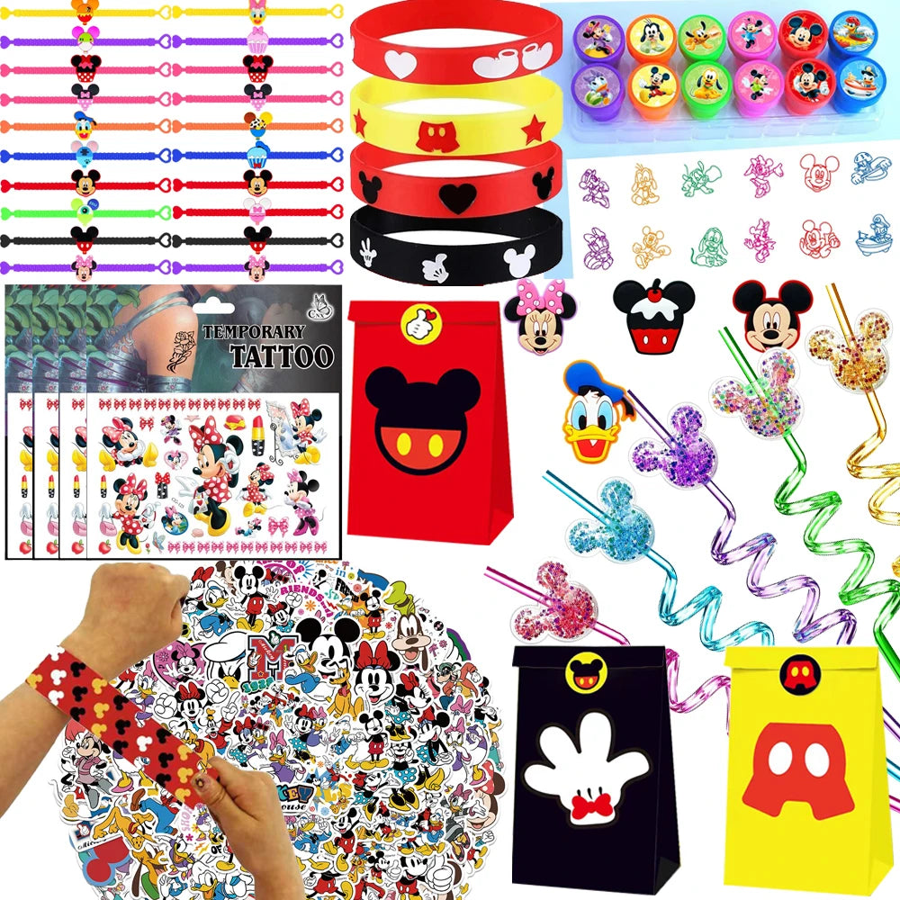 Kit Decoração Sacolas Presente Festa de Aniversário Infantil Mickey Baby e Minnie Baby