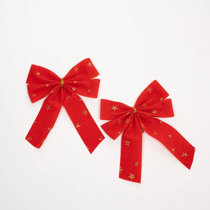 Kit 6 Lacinhos Enfeite Árvore Natal Laços Vermelhos 13cm Laços Vermelhos Árvore de Natal