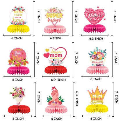 Teto e Mesa Dia das Mães 9 peças de decoração de dia das mães centro mesa dia das mães