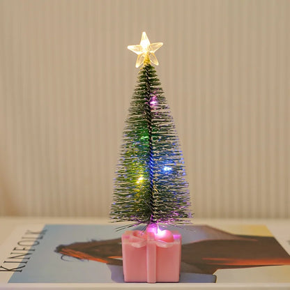 Árvore de Natal Pequena com Luz Multicolorida Conjunto de 3 Luzes LED Coloridas Natal