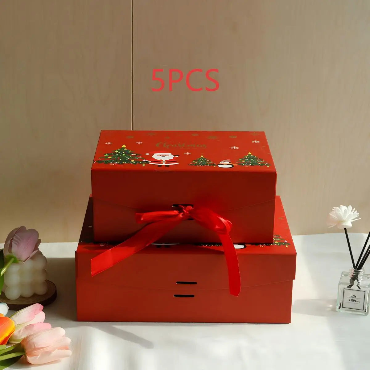 Caixa de Presente Dobrável de Natal em Papel Rígido com Tampa Caixa de Presente de Natal