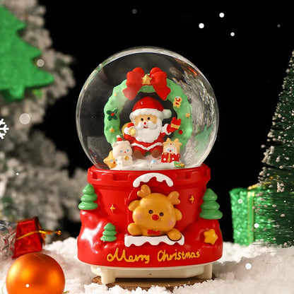 Globo de Neve de Natal, Bola de Cristal Iluminada, Enfeites de Bola de Vidro, Decorações