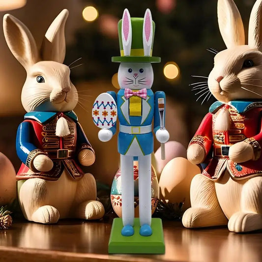Quebra-nozes de Páscoa - Decoração de Natal Estátua de Coelho | Quebra-Nozes Coelho