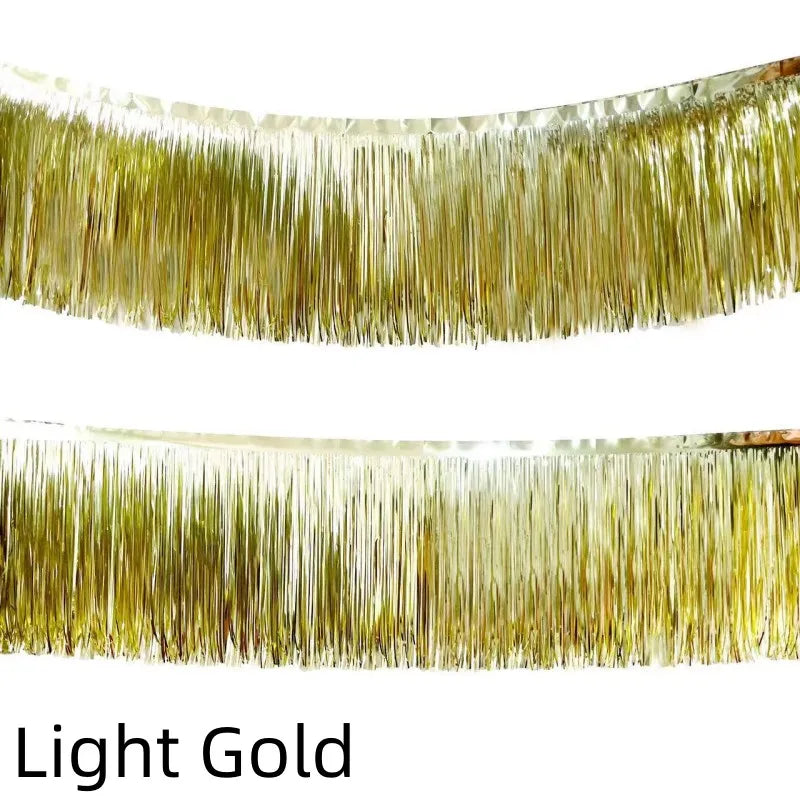 Cortina Laser 1/2 pacotes de franja de folha metálica, boias de desfile para pendurar parede