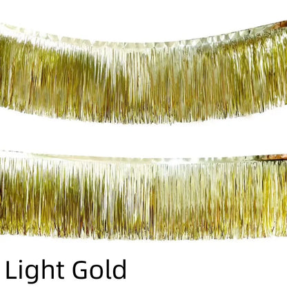 Cortina Laser 1/2 pacotes de franja de folha metálica, boias de desfile para pendurar parede