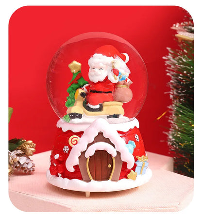 Globo de Neve de Natal, Bola de Cristal Iluminada, Enfeites de Bola de Vidro, Decorações