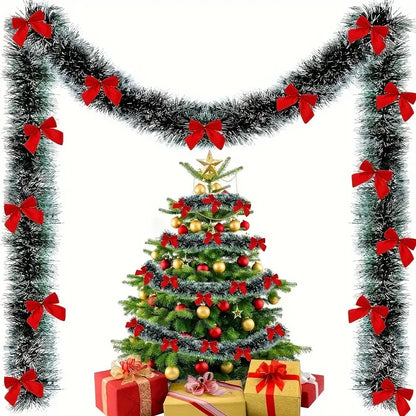 Guirlanda de Natal de 10 metros em 5 peças, guirlanda verde para árvore de Natal, guirlanda