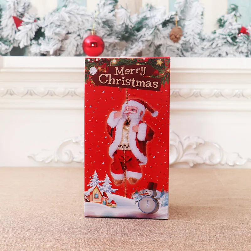 Papai Noel de escalada com música, o som de Papai Noel de escalada elétrica Papai Noel