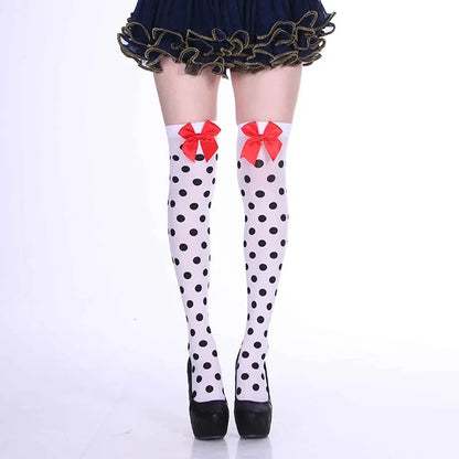 Meia calça infantil algodão bolinhas coloridas inverno e Meias altas até o joelho bolinhas