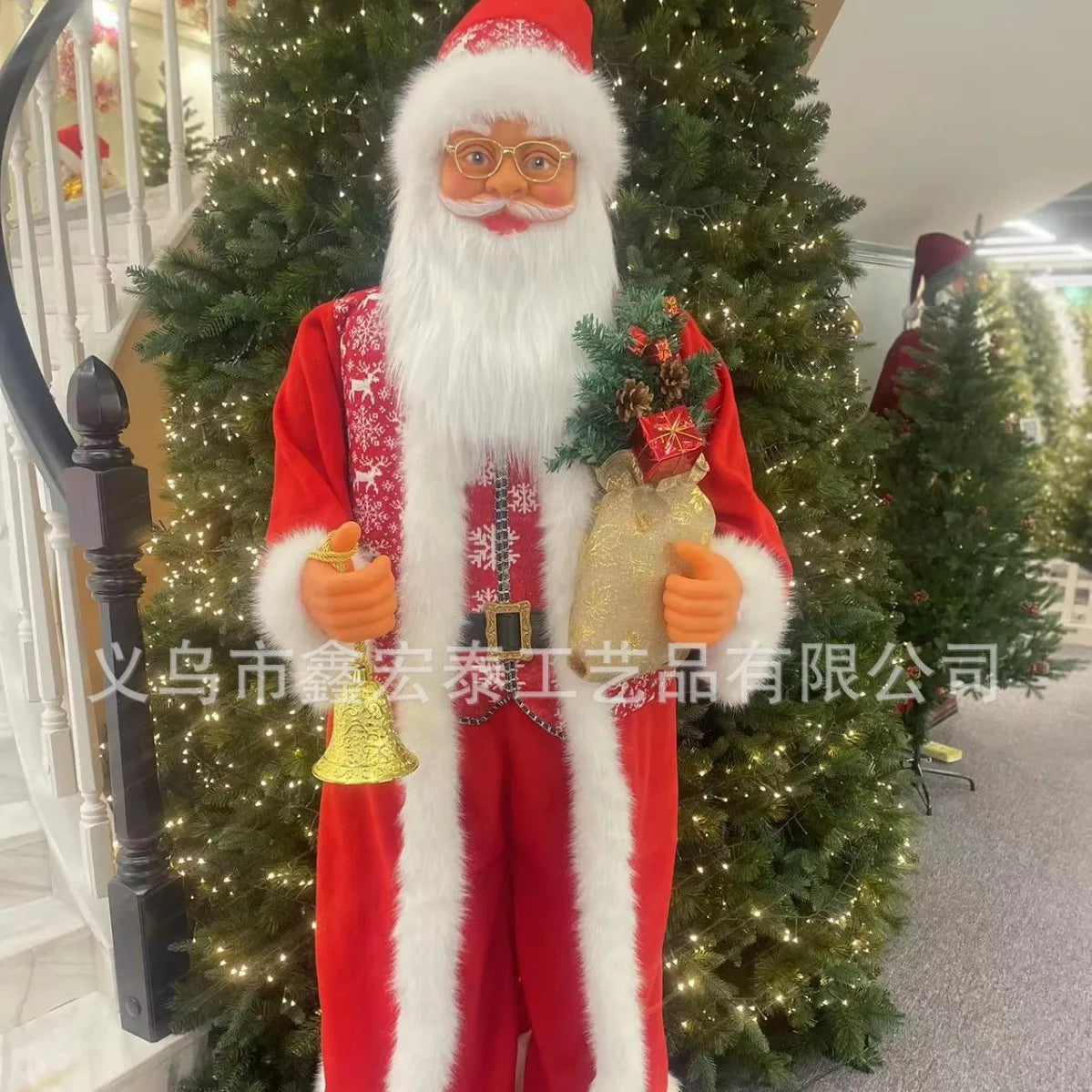 Papai Noel Dançante Animado Tamanho Real De 6' Shopping, Papai Noel Dançante Enfeites