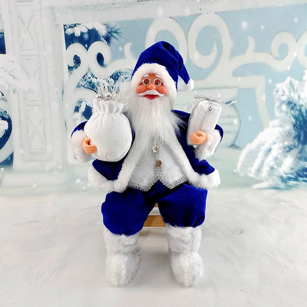 Boneco Papai Noel Casaco 30cm Enfeite Natalino Luxo Decoração Premium