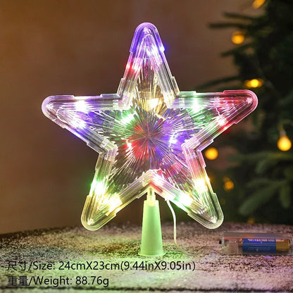 Estrela Ponteira para Árvore de Natal Colorida LED, 15 cm, Pisca-Pisca