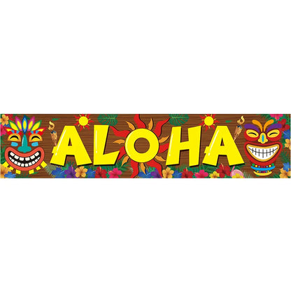 Decoração de festa Feliz Luau, decoração de parede na porta, banner Aloha de boas-vindas