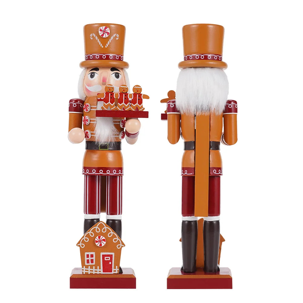 Quebra-nozes de madeira | Decoração tradicional de quebra-nozes de gengibre de madeira