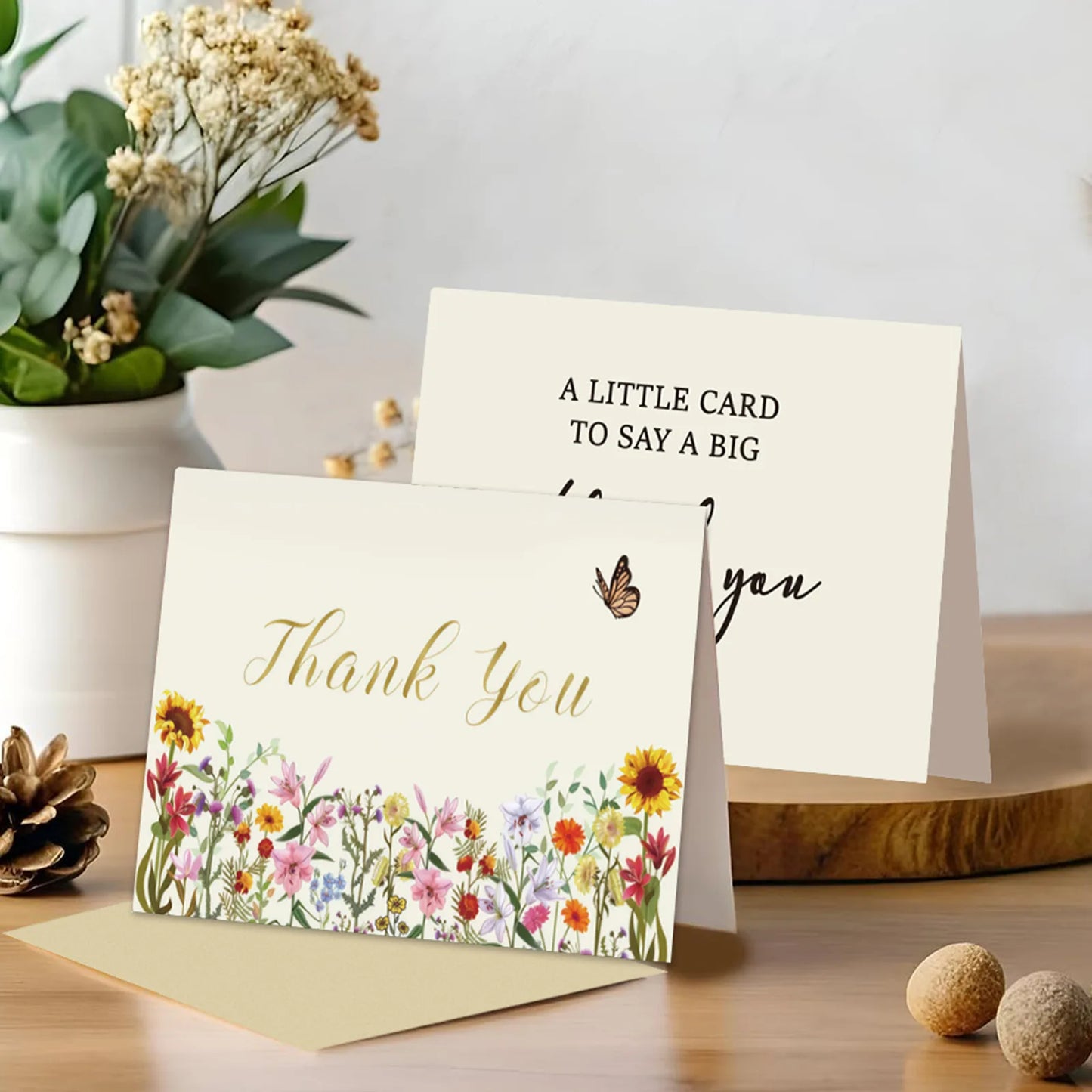 Cartões de agradecimento | Cartões de agradecimento e notas com envelopes |  Presentes