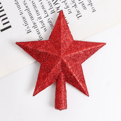 Estrela de Natal com Glitter Topo de árvore de estrela com glitter, 15cm, decoração Natal