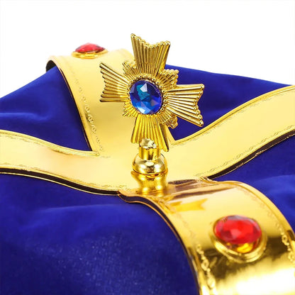 Coroa para Cabeça Festa Reinado do Masculino e Feminino Coroa Rei Rainha Festas Cosplay Bronze