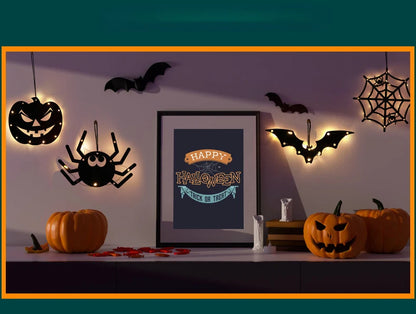 Morcego Halloween - Luz da janela do castelo para decoração Halloween - Decoração festa