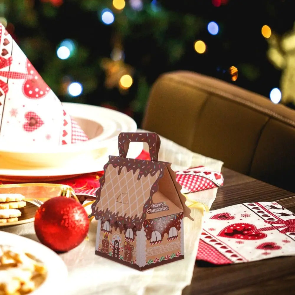 Caixa de presente, 10 caixas de papel com design de casa fofa para doces, presentes natal