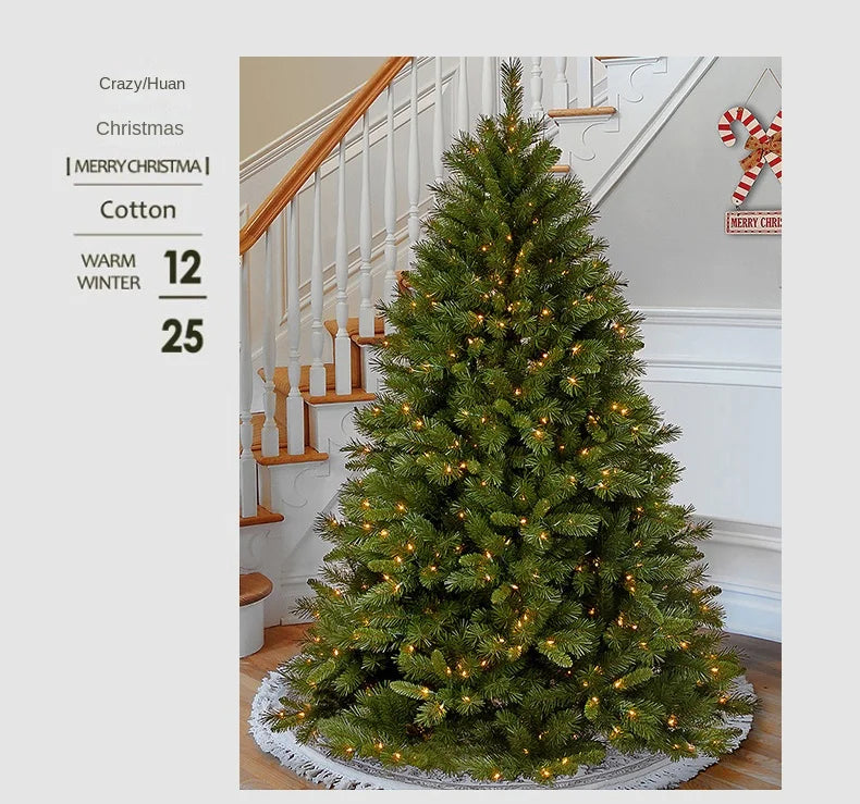 Árvore de Natal artificial PE e PVC, árvore de neve artificial com agulha intensiva suporte