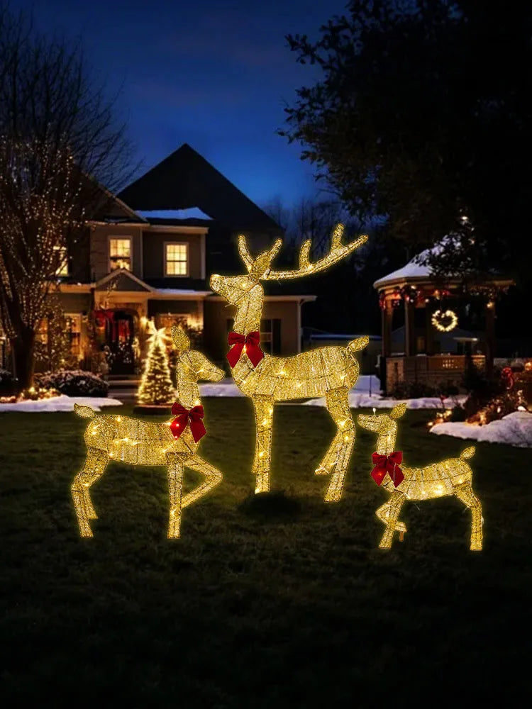 Rena de Natal Iluminada | Feriado iluminado Fawn Deer Farm decorações