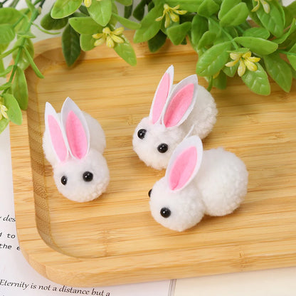Grampos de cabelo de coelhinho de pelúcia, 10 peças, mini grampos de cabelo coelho