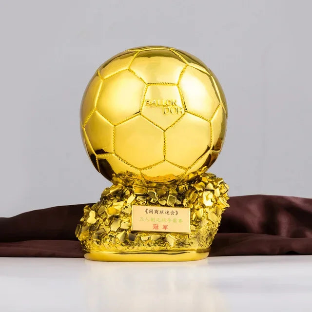 Bola de Copa do Mundo Futebol Dourado Personalizável Troféu Copa Mundo Troféu Futebol