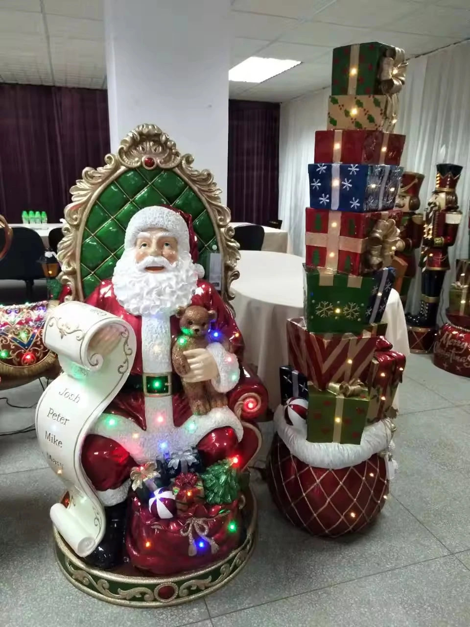 Bonecos do Quebra-Nozes – Estátua Iluminada de Soldado Quebra-Nozes de Natal LED