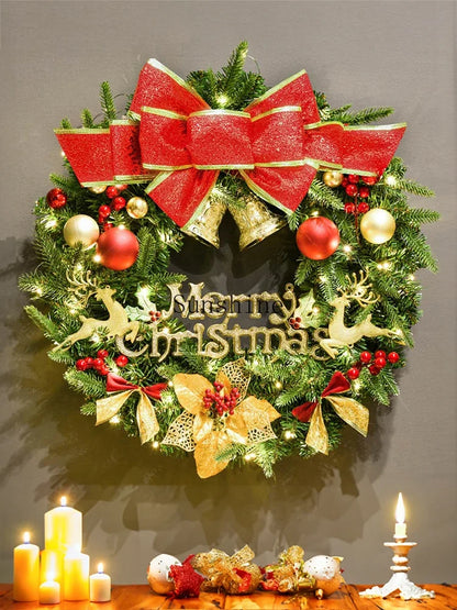 Guirlanda de Natal vermelha nevada Belas Guirlanda de natal criativa guirlanda de porta