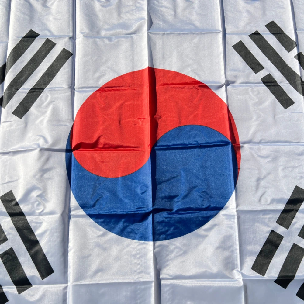 Bandeira da Coreia do Sul para Copa do Mundo de 1,82 m x 1,52 m bordado externo Coreia