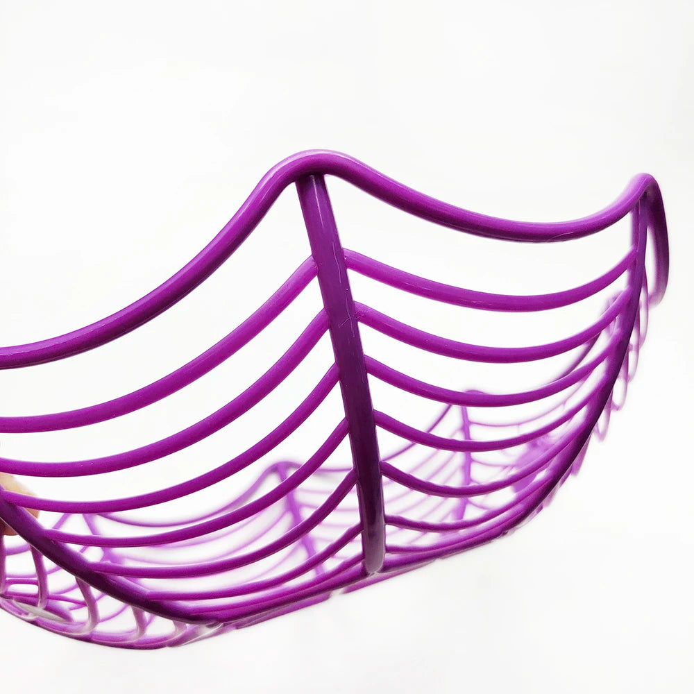 Centro de mesa Cesta Design Teia Halloween para tigela de doces, quarto festivo, roxo