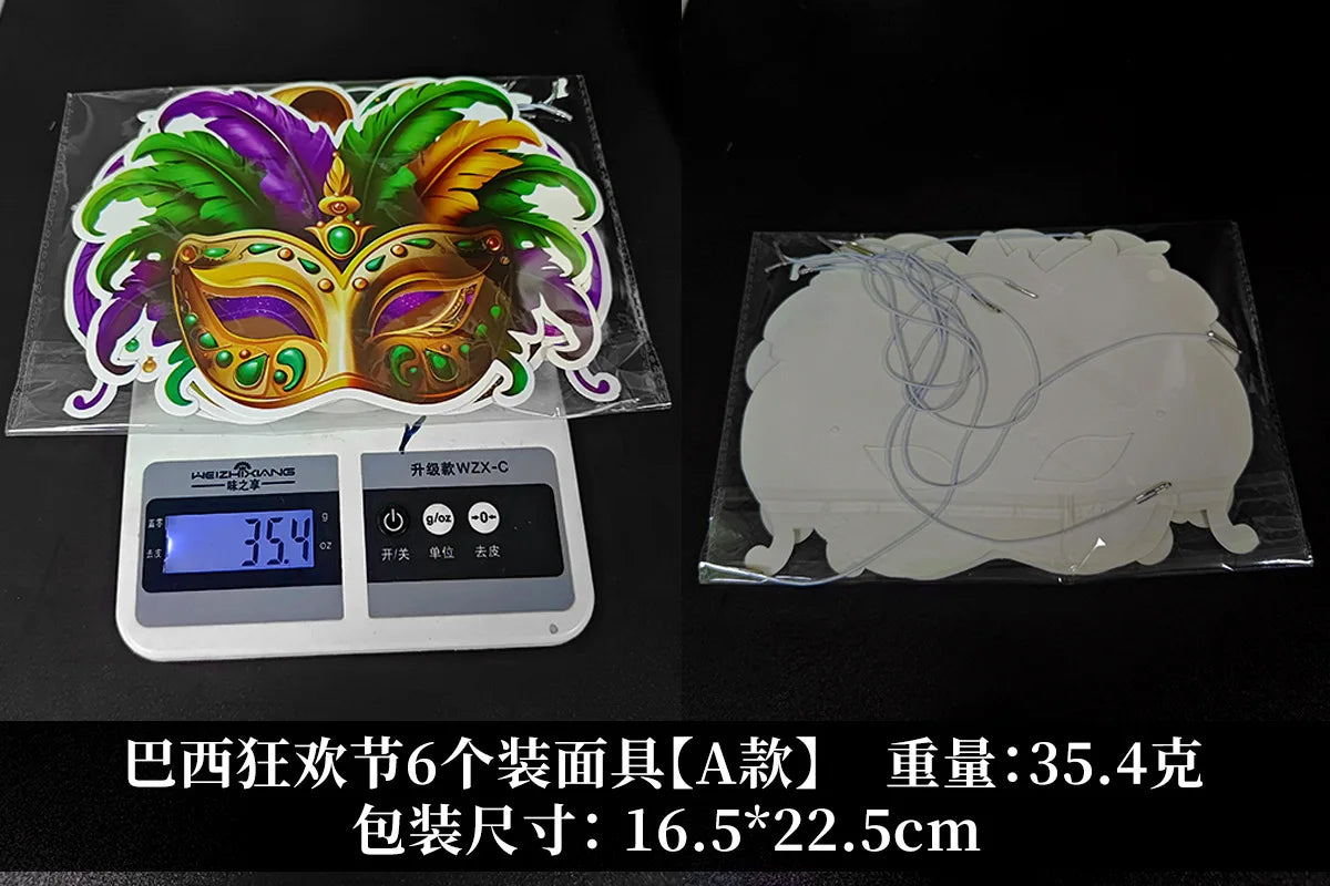 Máscara De Decoração De Festa de Papel Temática De Carnaval De Carnaval 24 peças