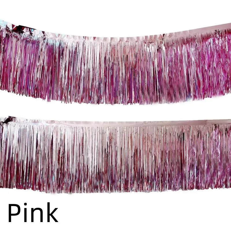 Cortina Laser 1/2 pacotes de franja de folha metálica, boias de desfile para pendurar parede