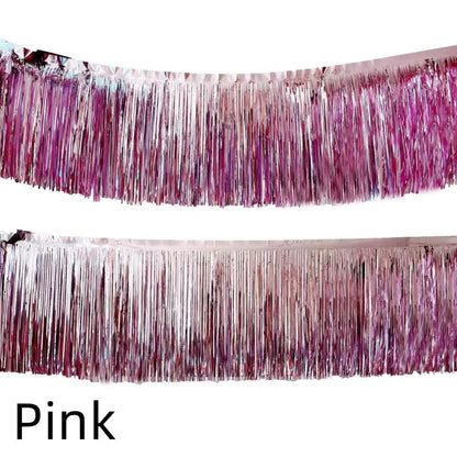 Cortina Laser 1/2 pacotes de franja de folha metálica, boias de desfile para pendurar parede