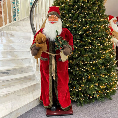 Boneco Papai Noel de Shopping Decoração 1.8 metros e Papai Noel Musical com Saxofone
