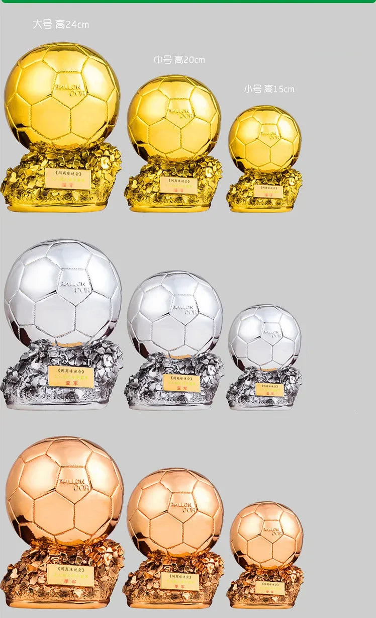 Bola de Copa do Mundo Futebol Dourado Personalizável Troféu Copa Mundo Troféu Futebol