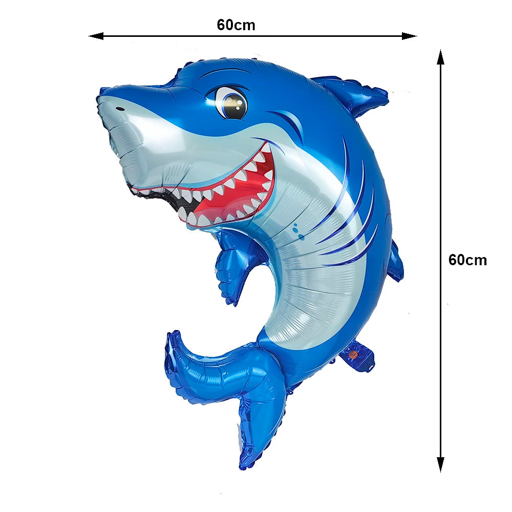 Balões de folha tubarão, animais do oceano balão alumínio hélio mylar sob o mar