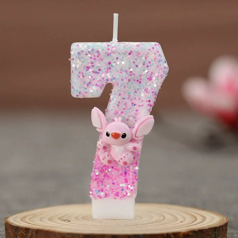 Vela Aniversário Stitch Em Biscuit Dois Digitos 1 A 9 Anos