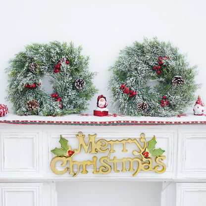 Guirlanda de Natal artificial corona decoração de guirlanda de Natal de plástico decorada